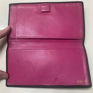 Vintage used Coach checkbook holder. Some staining and scuff marks from use